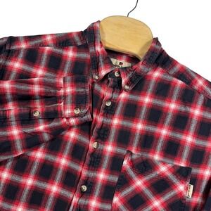 Woolrich Mens XXL‎ Flannel Shirt Button Up Plaid Checkered Red Black Casual